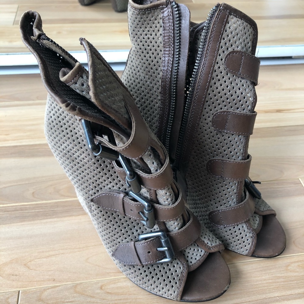 ASH open toed suede heels